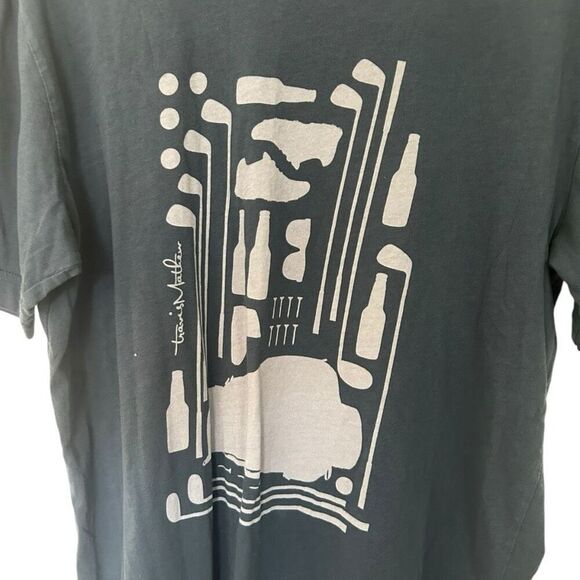 Travis Mathew Dusty Blue Pima Cotton Crewneck T-Shirt Size M Golf Preppy Summer - Picture 3 of 13